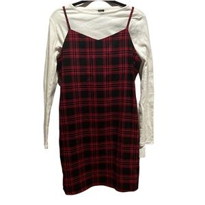 NWT Size 18 (XXL) Art Class 2 for 1 Red Plaid Mini Dress